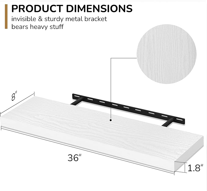 Fun Memories 36 Inch Floating Shelves