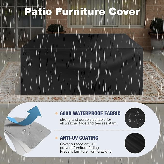 Aoxun Aluminum Patio Furniture Set 4 Seats, Oversized Outdoor Sectional
