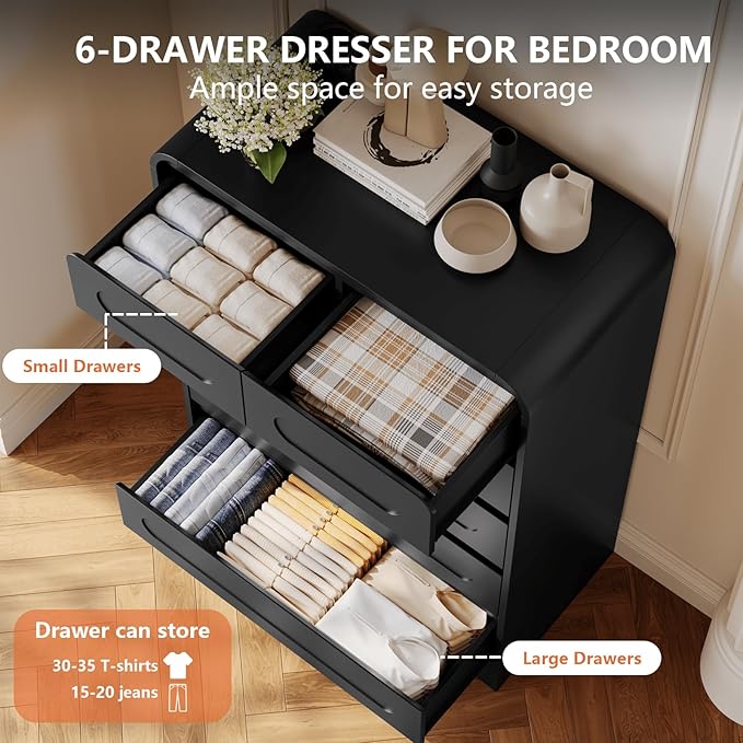4 Piece Bedroom Set, Dresser and Nightstand Sets, Modern Wooden Large 9 Drawers