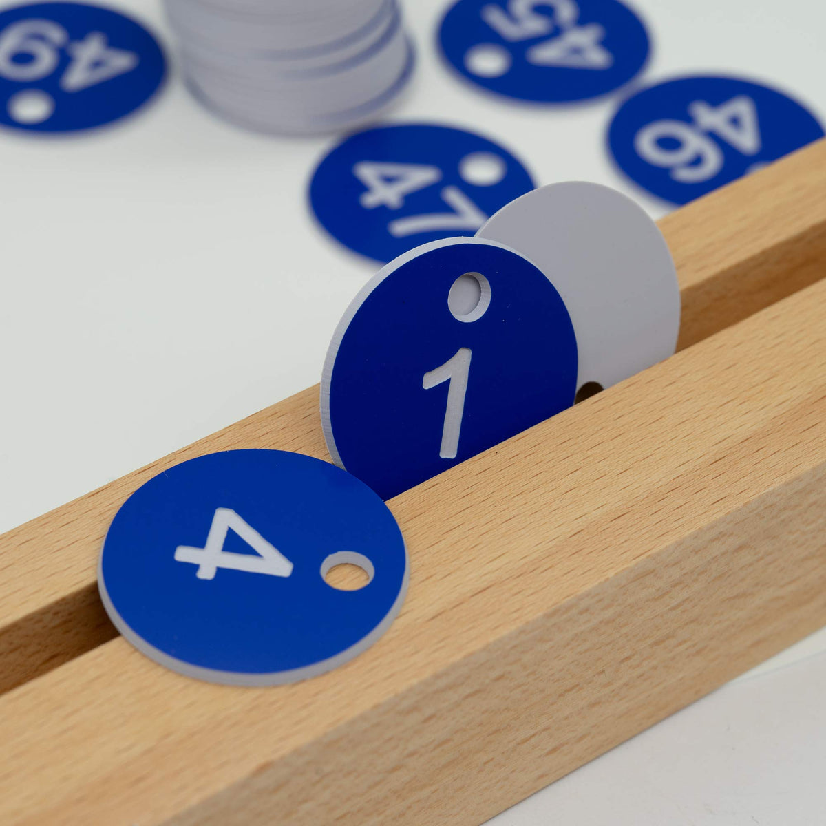 StayMax Plastic ID Number Tags Engraved Tags Key Tags Without Key Rings (1-50, Blue)