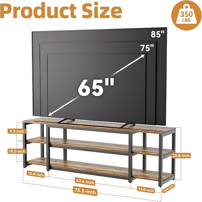 Aquzee 85 inch TV Stand, Entertainment Center