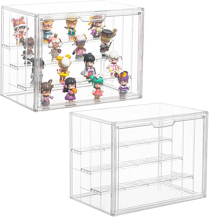 Display Case for Collectibles 4 Layer Updated Adjustable Acrylic Display Case