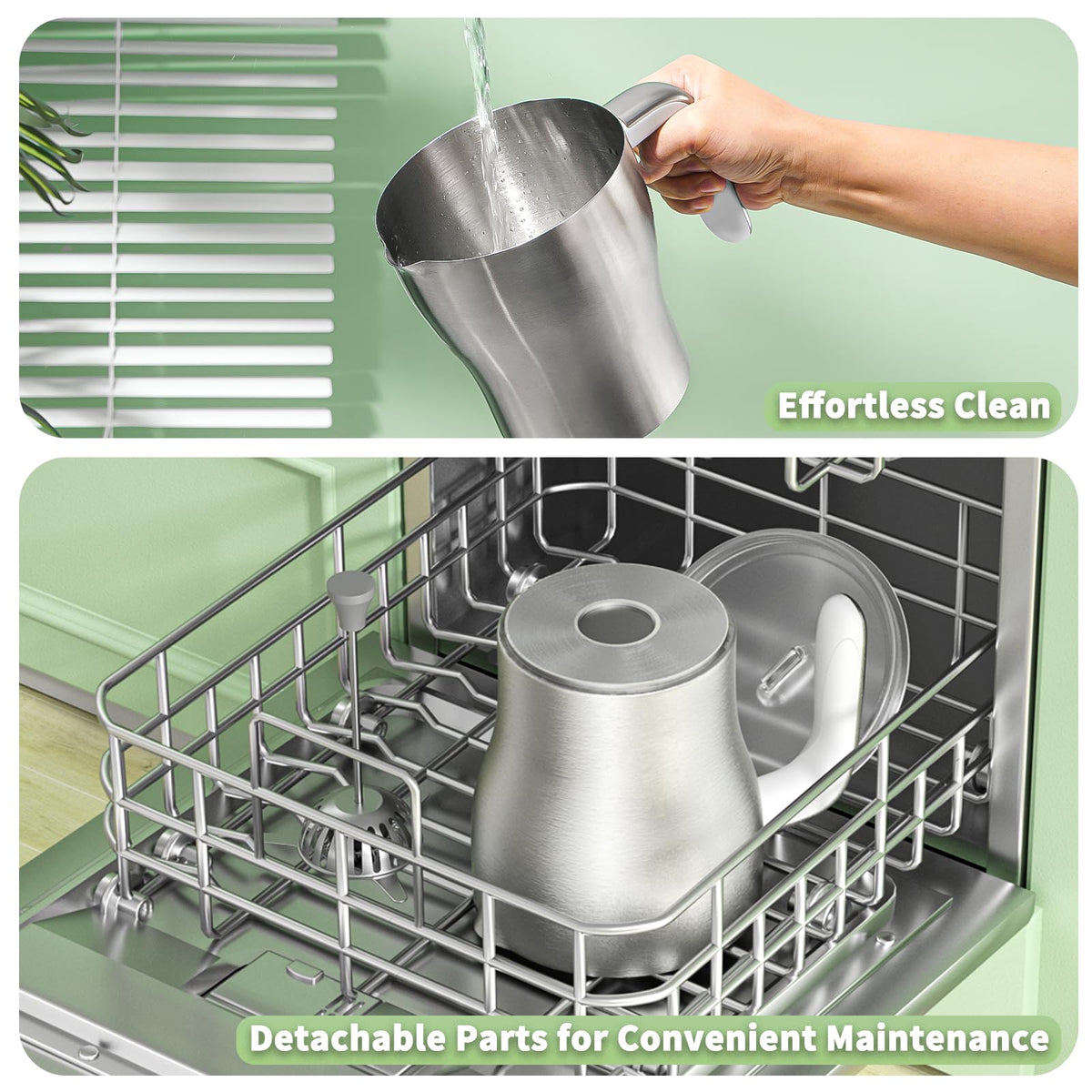 Maestri House Milk Frother, Variable Temp and Froth Thickness DualFro 600 Milk Frother Steamer, 21OZ Smart Touch Control Milk Warmer, Dishwasher Safe, Memory Function for Latte&Hot Chocolate (White)