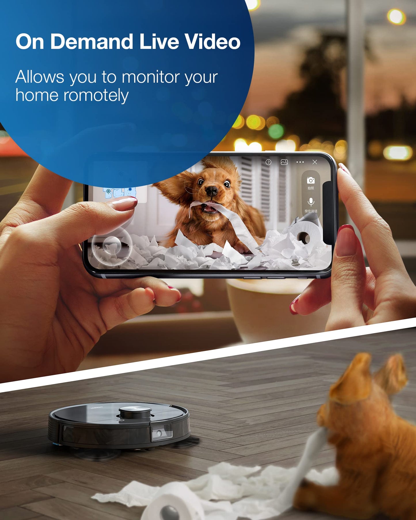 ECOVACS Deebot T8 AIVI Robot Vacuum Cleaner For Floors,Carpet, Vacumming and Mopping in One-Go, Laser Mapping, Smart AI Object Recognition, On-Demand Live Video, Custom Clean, 3+ Hours of Runtime