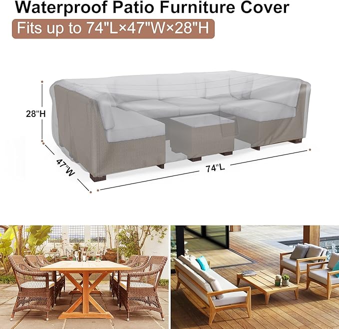 Patio Furniture Set Cover Waterproof, Mrrihand Outdoor Sectional Sofa Set Cover