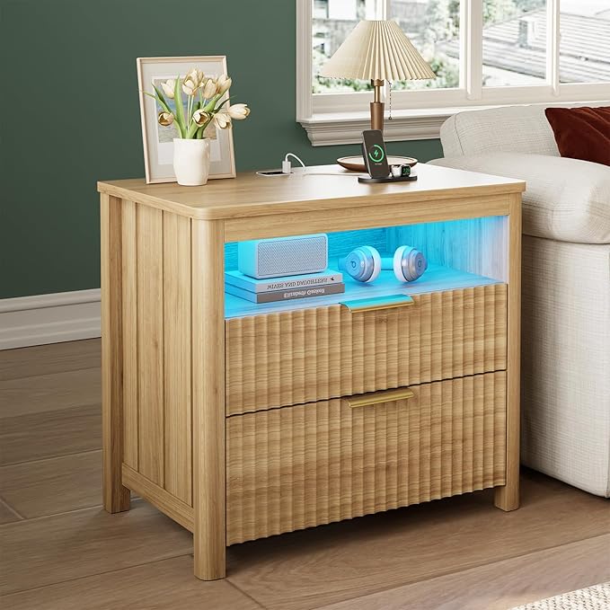 WOOVIVS End Table with Gun Drawer