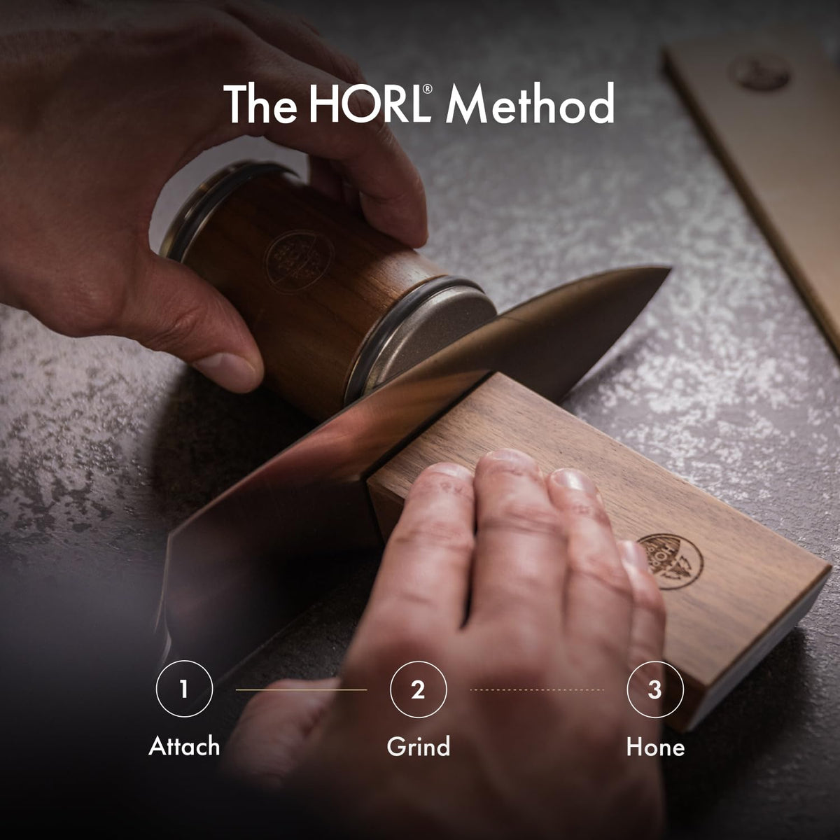 HORL 2 Walnut Rolling Knife Sharpener - Kitchen Knife Sharpener for Razor Sharp Edges - Diamond & Ceramic Knife Sharpening Kit - Professional Rolling Sharpener with 15° & 20° Angles - Made in Germany