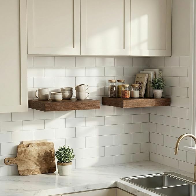 Dreamland Floating Shelves for Wall, Small Deep Floating Shelf Square Wall Shelf