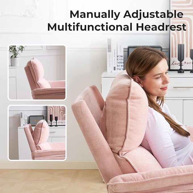 Oversized Recliner Chair, Chenille Glider Rocking Nursery Chair