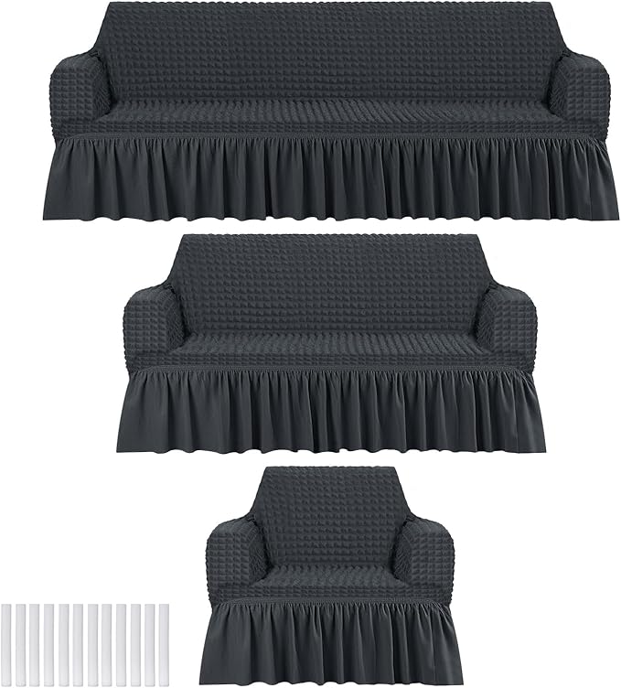 Fanfanwin 3 Pcs Sofa Slipcover Set