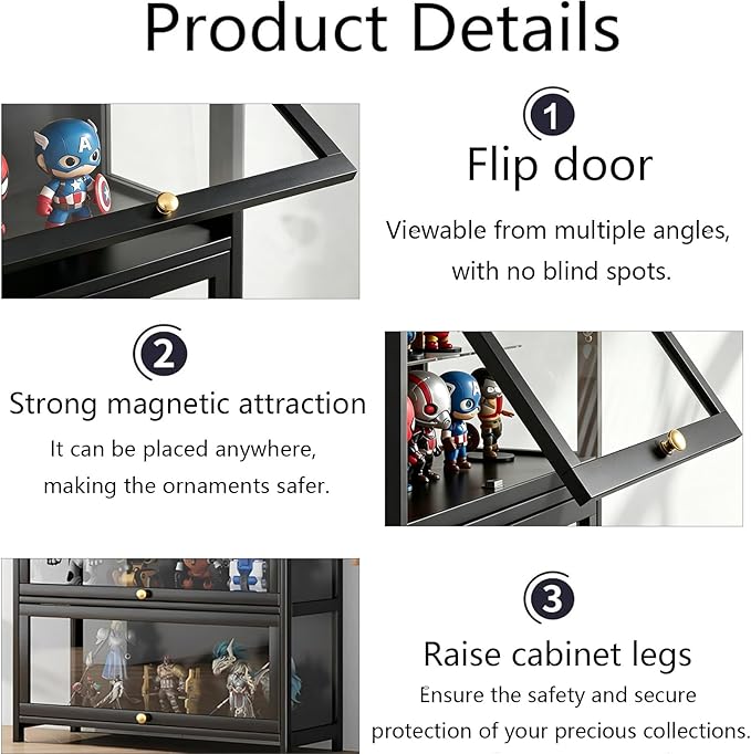 Display Cabinet with Acrylic Door, 5-Tier Curio Display Cabinet, Display Case