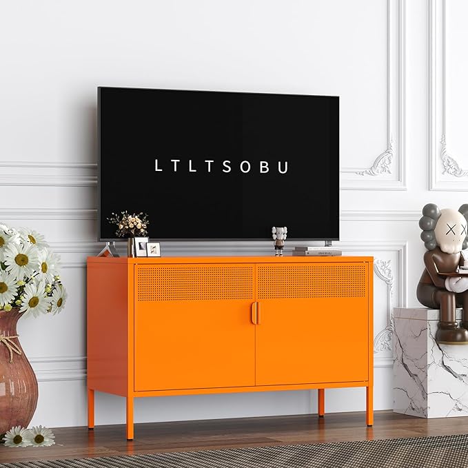 Orange Metal Storage Cabinet
