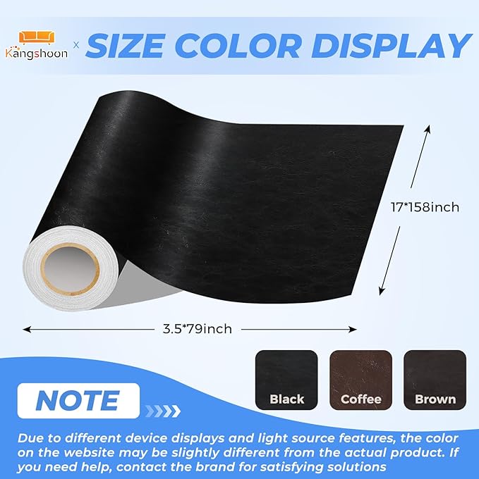 Kangshoon Leather Repair Patches, 17X158 Inch Self-Adhesive Leather Repair Tape