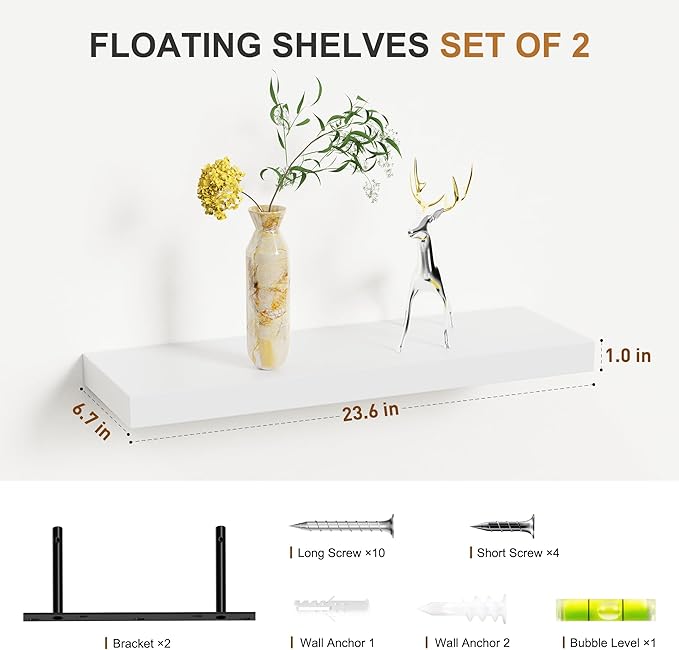 Bellsal Floating Shelves for Wall, Living Room, Bathroom Storage, Book Shelf