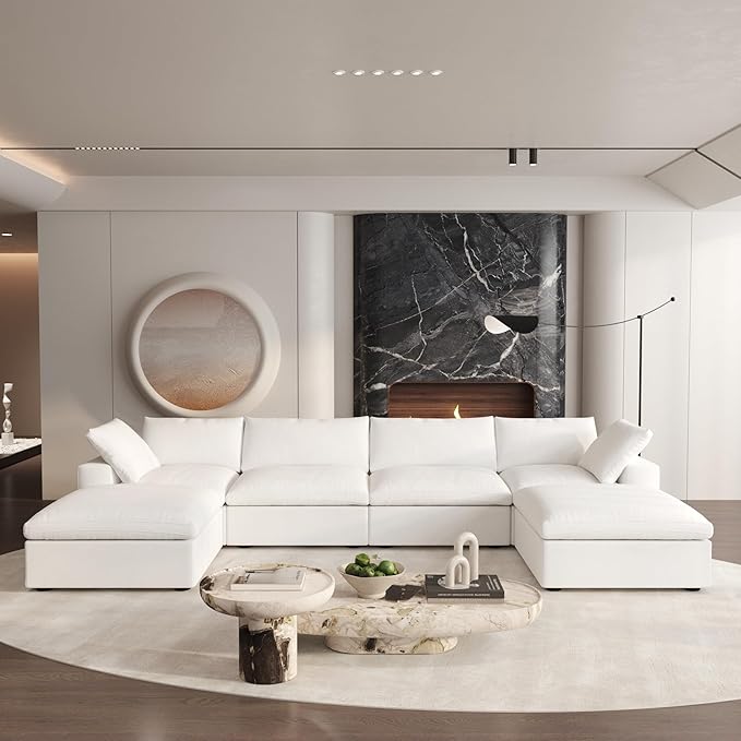 Cloud Modular Sectional Sofa Couch, Oversized U Shaped Couch 6 Seater