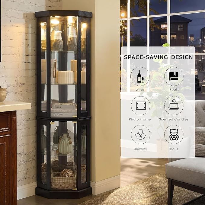 Anwick Corner Display Curio Cabinets
