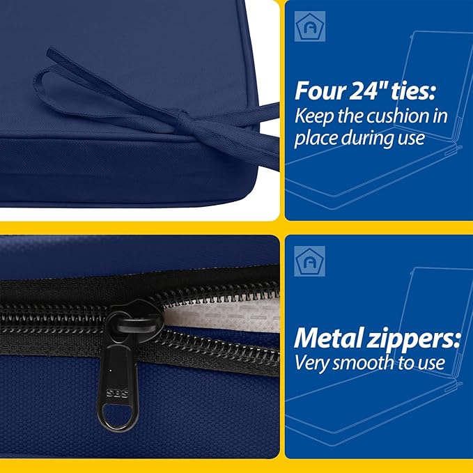 AAAAAcessories Outdoor Chaise Lounge Cushions, Fade-Resistant, Waterproof Patio