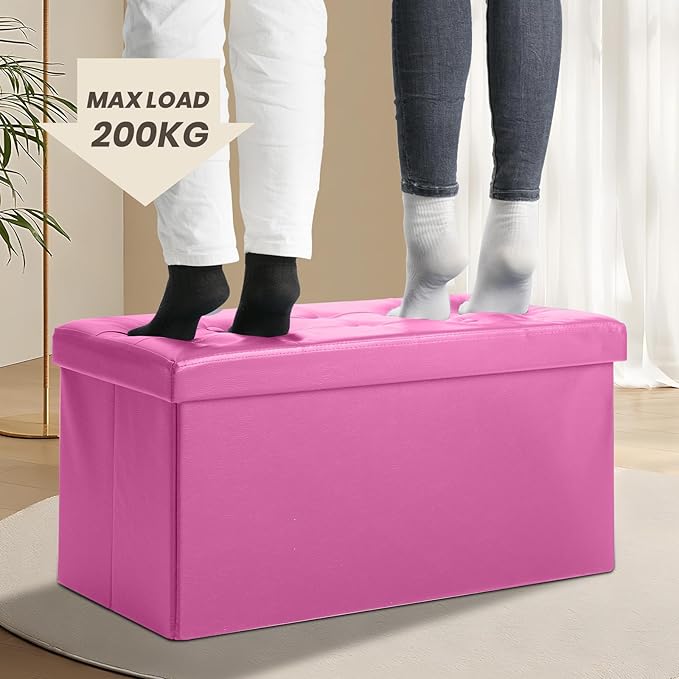 COSYLAND Ottoman Bench with Storage 30x15x15 inches White Ottoman