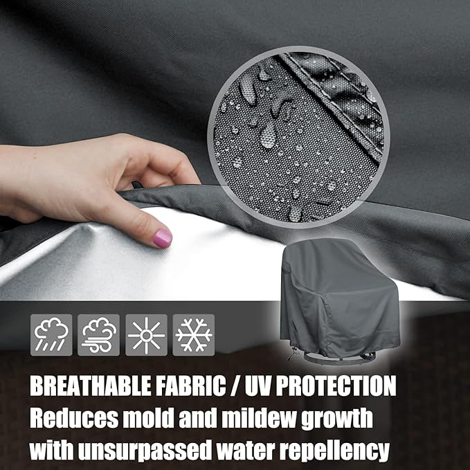 Outdoor Swivel Lounge Chair Cover, Waterproof Heavy Duty Outdoor Chair Covers