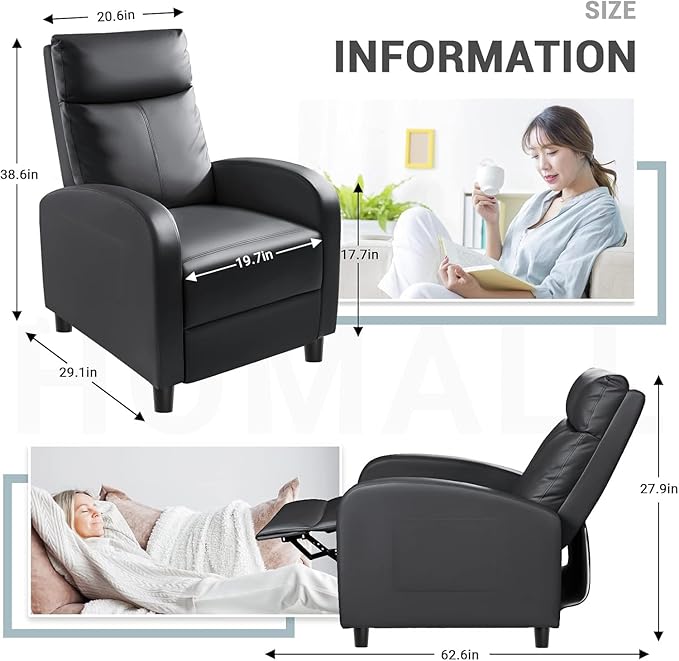 Homall Recliner Chair, Recliner Sofa PU Leather