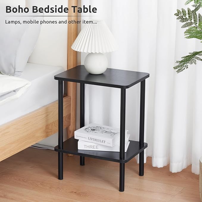 Apicizon 2 Tier End Table Set of 2, Small Side Table