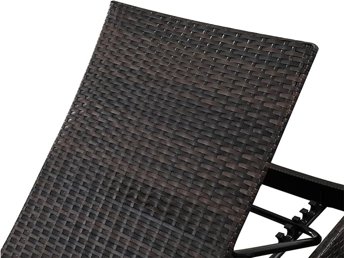 PE Rattan Adjustable Backrest Chaise Lounge Set 2