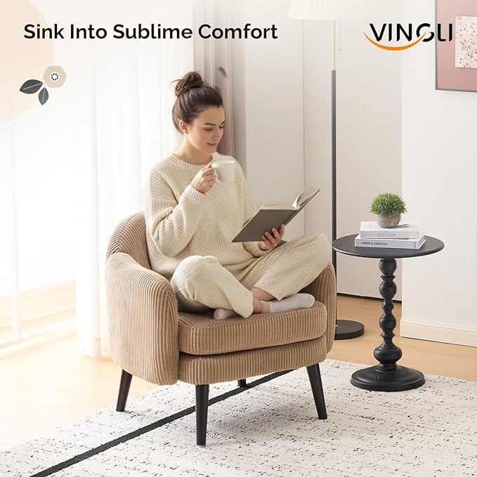 VINGLI 30.3" Wide Modern Barrel Accent Armchairs Set of 2