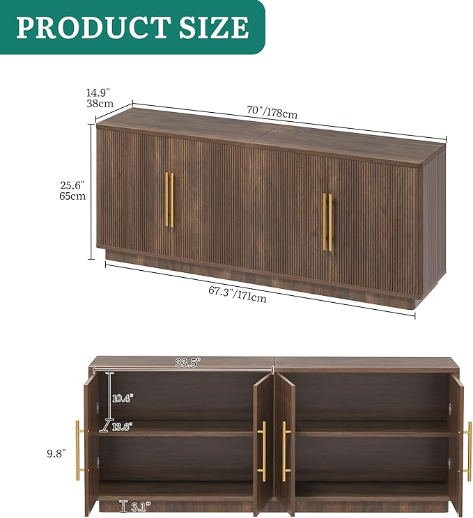 YITAHOME TV Stand for TVs up to 80 Inches, Media Console