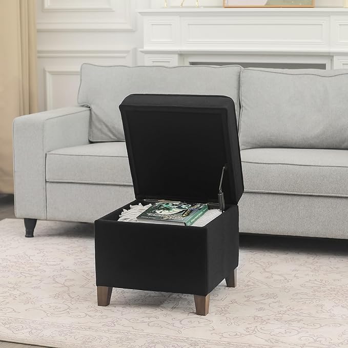 Adeco 17.5" Square Fabric Ottoman