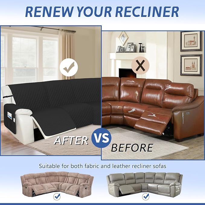 Arfntevss Recliner Sectional Couch Covers Waterproof L Shape Sofa Cover