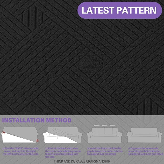 ZNSAYOTX Super Stretch Sofa Cover, New Striped Sofa Covers Fitted Slipcovers