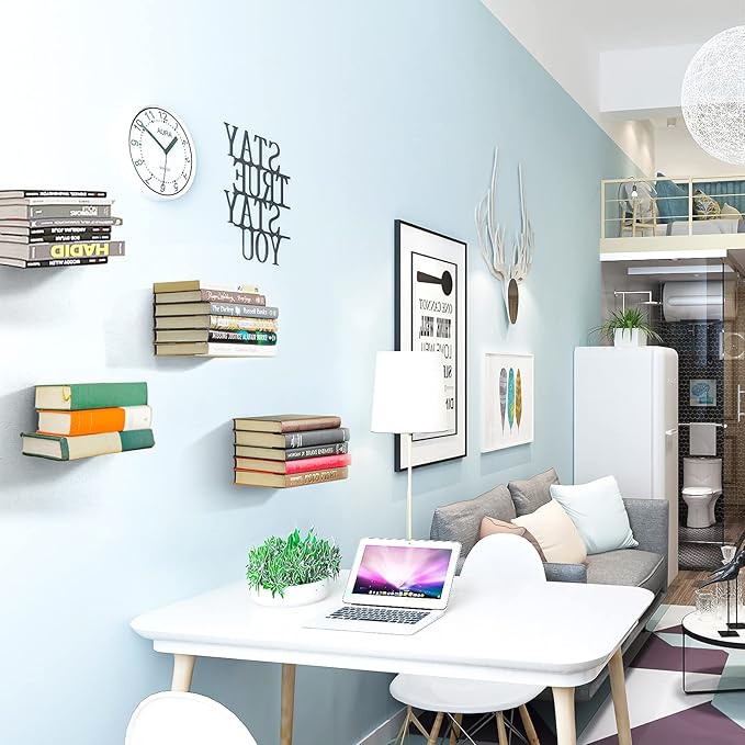 Fentec Invisible Floating Bookshelf, Wall Mounted Floating Bookshelves