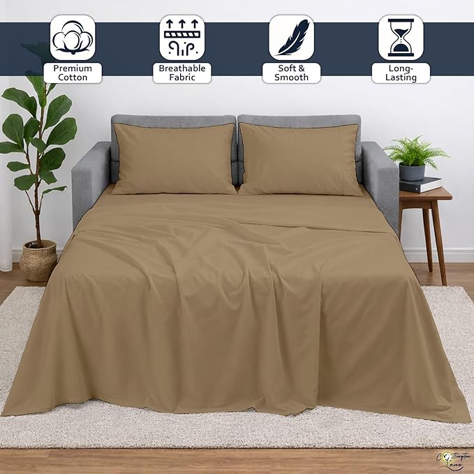 Cottington Lane Sleeper Sofa Sheets Full Size, 4 Piece Premium Quality 100%