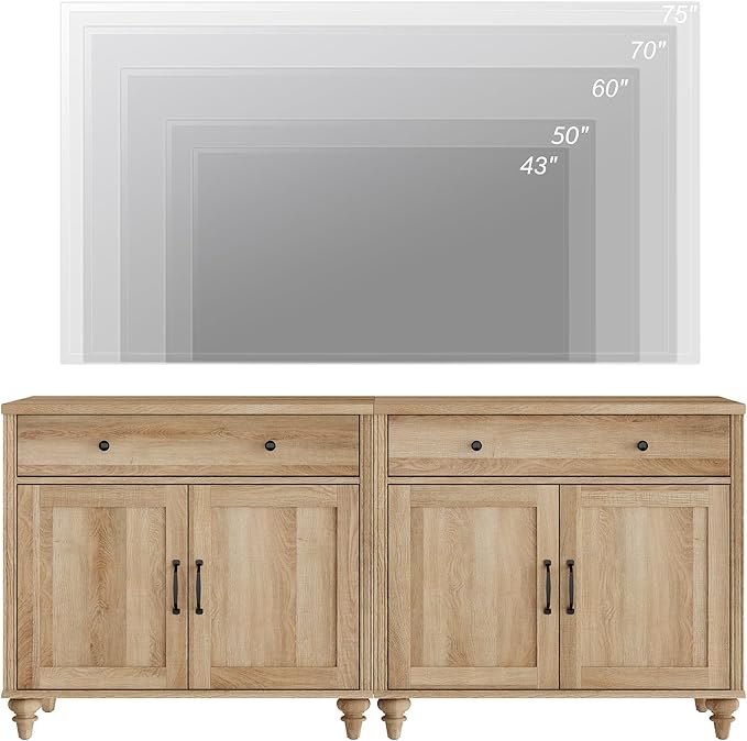 WAMPAT Farmhouse TV Stand for 75 inch TV