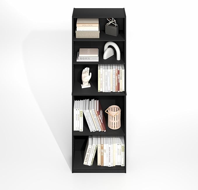 Furinno Jaya Simply Book Shelf, 5-Tier Bookshelf, Bookcase