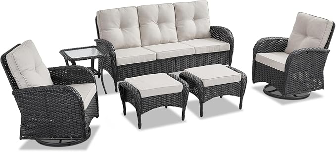 Belord 6 Pieces Wicker Patio Furniture Set