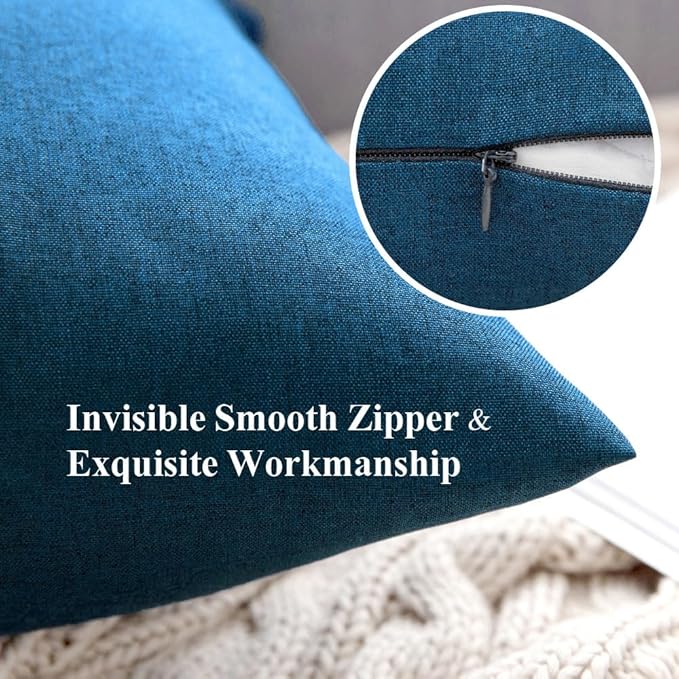 MIULEE Pack of 2 Decorative Outdoor Solid Waterproof Throw Pillow Covers Faux