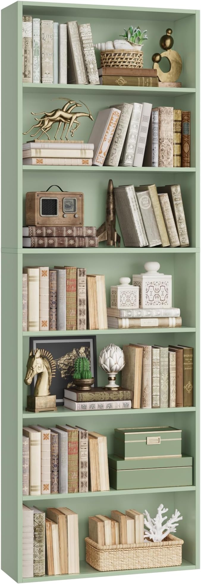 FACBOTALL 82" Tall Bookshelf, 7-Tier Open Shelves Bookcase, Freestanding