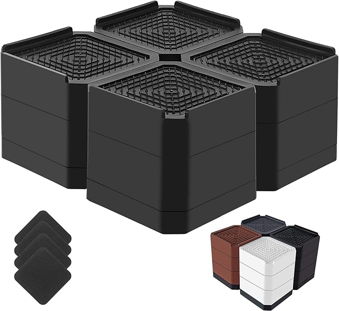 Bed Risers Heavy Duty, Adjustable Furniture Riser Blocks Lift 1.5, 4.3 inches
