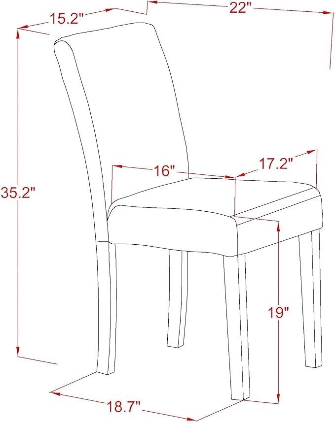 East West Furniture ABP6T24 Abbott Parson Chairs