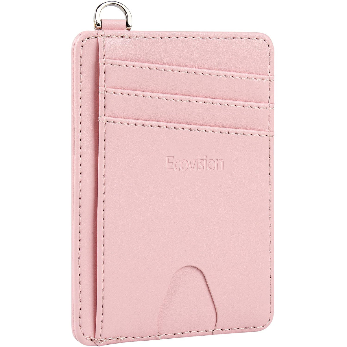 EcoVision Slim Minimalist Front Pocket Wallet, RFID Blocking Credit Card Holder Wallet with Detachable D-Shackle for Men Women