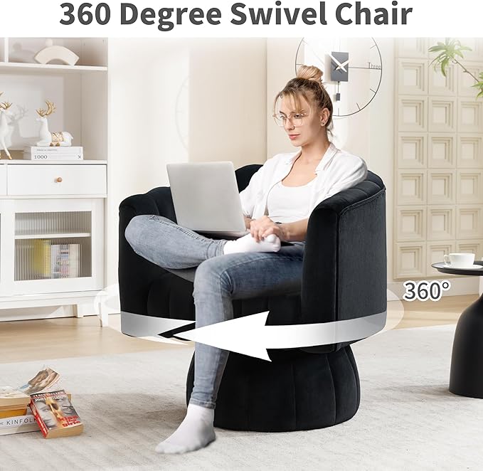 Swivel Accent Barrel Round Chair