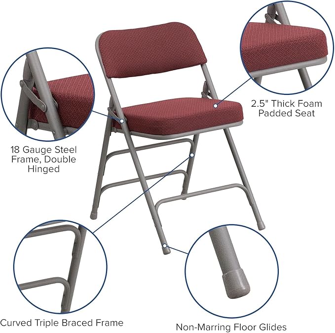 Flash Furniture HERCULES Series Premium Curved Triple Braced & Double Hinged