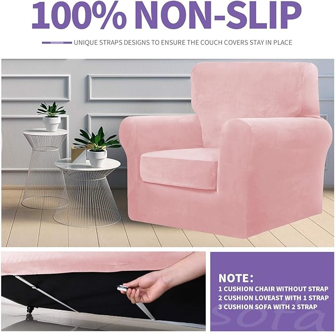 ZNSAYOTX Luxury Velvet Chair Slipcovers