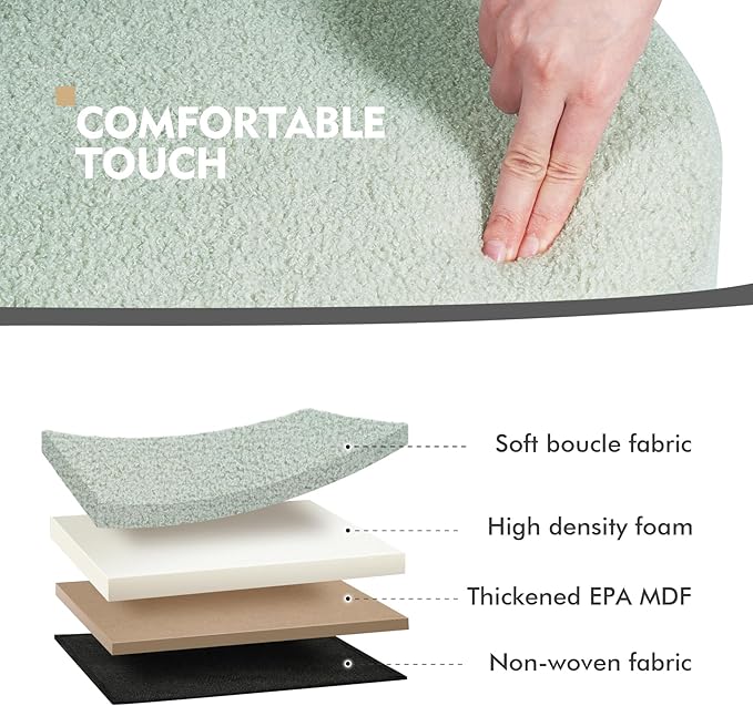 PINPLUS Round Ottoman with Storage Set of 2, Storage Ottoman with Tray