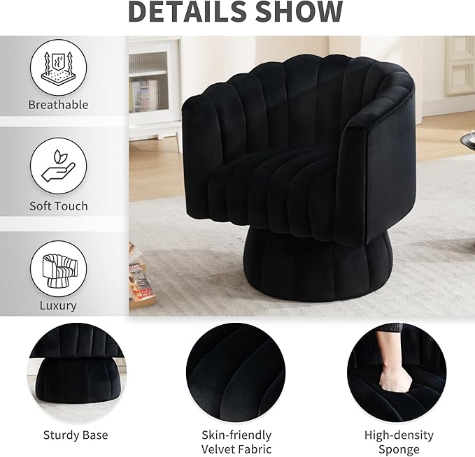 Swivel Accent Barrel Round Chair