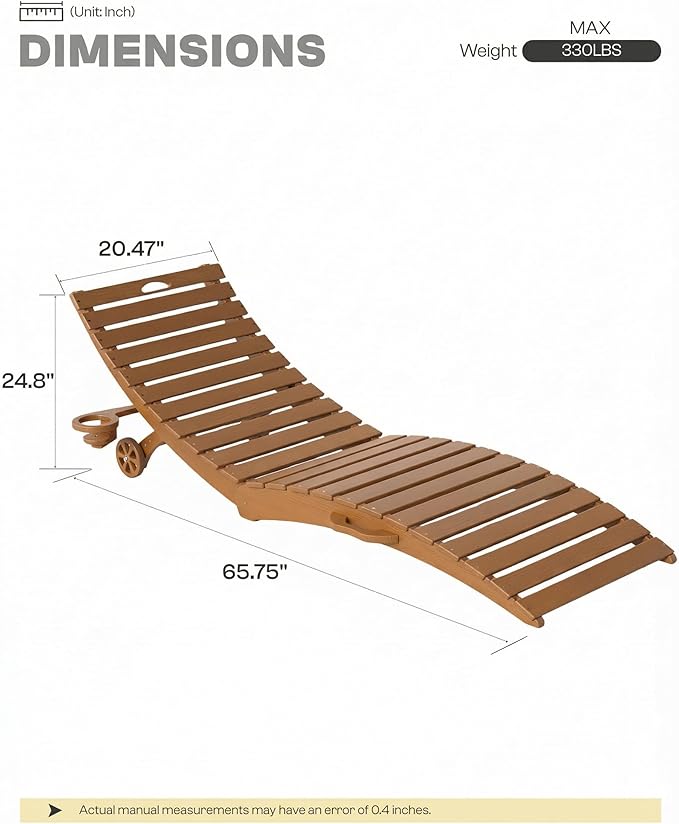 Folding HDPE Outdoor Chaise Lounge