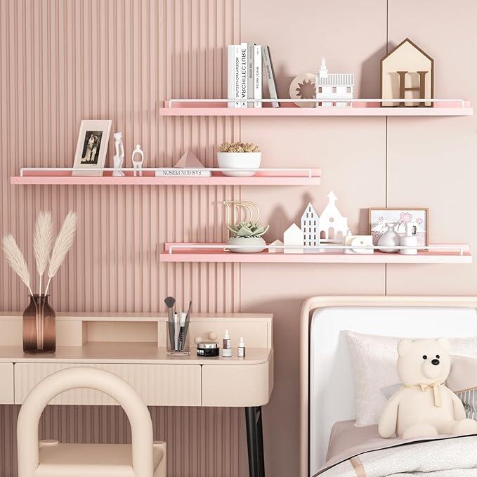 RYOFOBETTO 32 inches Long Floating Shelves, Bathroom Decor Shelves Over Toilet