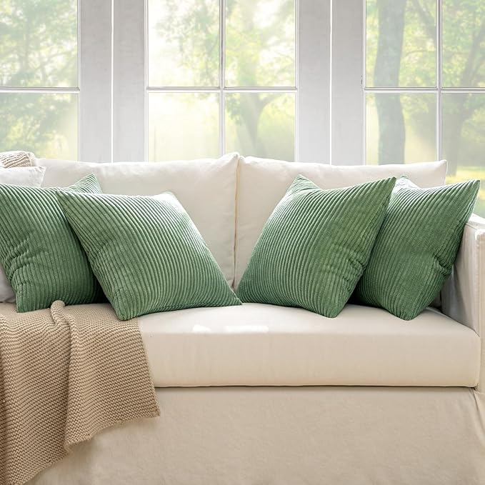 MIULEE Boho Farmhouse Throw Pillow Covers 18x18 Inch Set of 4 Mordern Nordic