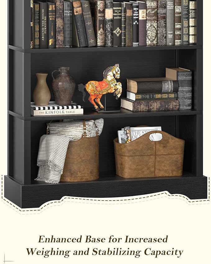 TVU 6-Tier Wooden Bookshelf, 76 Inch Tall Bookshelf